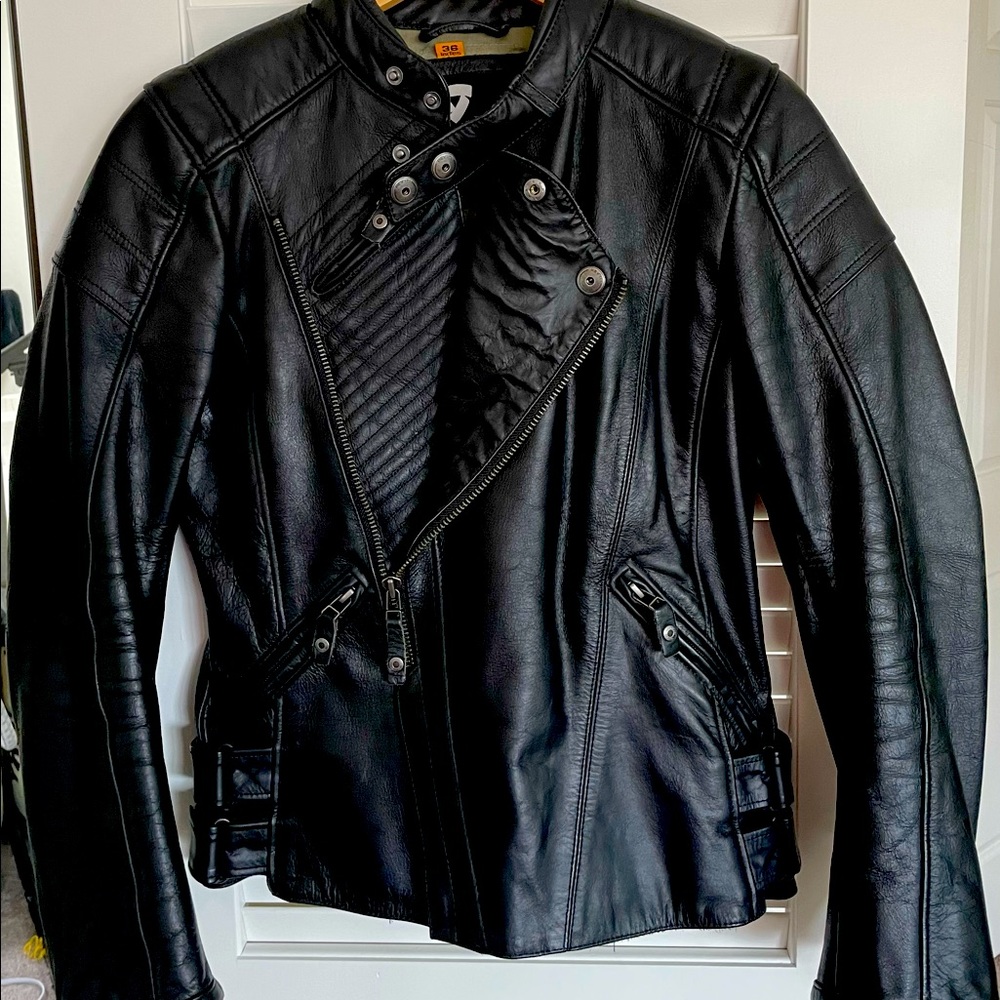 REV’IT! Leather Womens Motorcycle Jacket (Size 36)